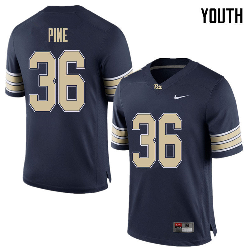 Youth #36 Chase Pine Pittsburgh Panthers College Football Jerseys Sale-Home Blue